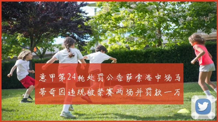 意甲第24轮处罚公告萨索洛中场马蒂奇因违规被禁赛两场并罚款一万欧元